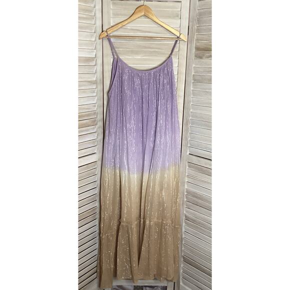 Debbie Katz South Beach Liliana Ombré Cotton Lurex Maxi Dress XL NWT - Picture 6 of 11